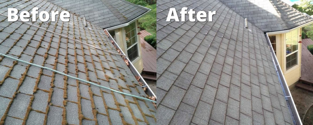 Before and After roof cleaning | All-Clean!
