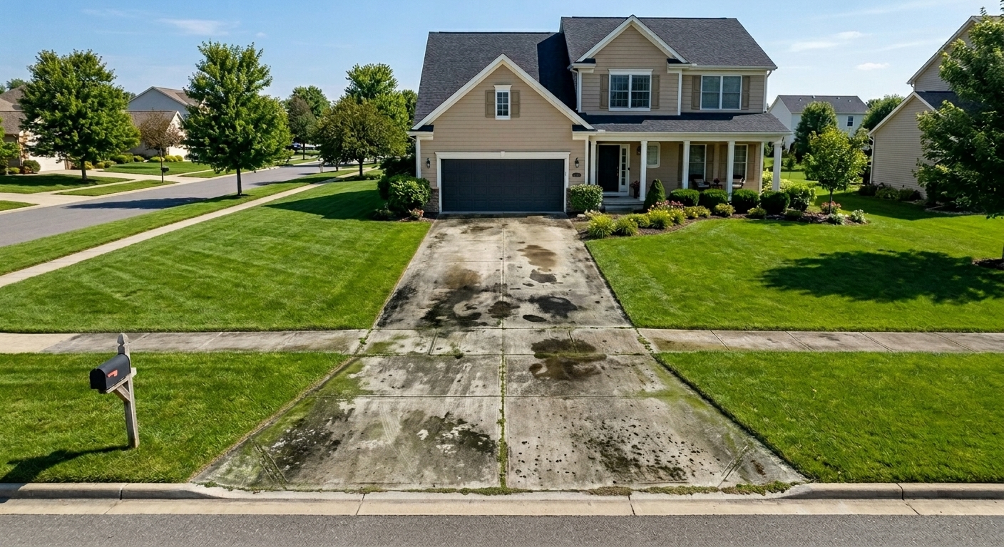 Pressure washing before
