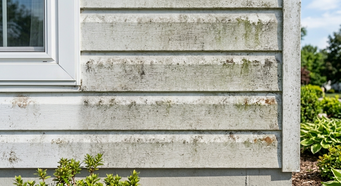 Siding before cleaning